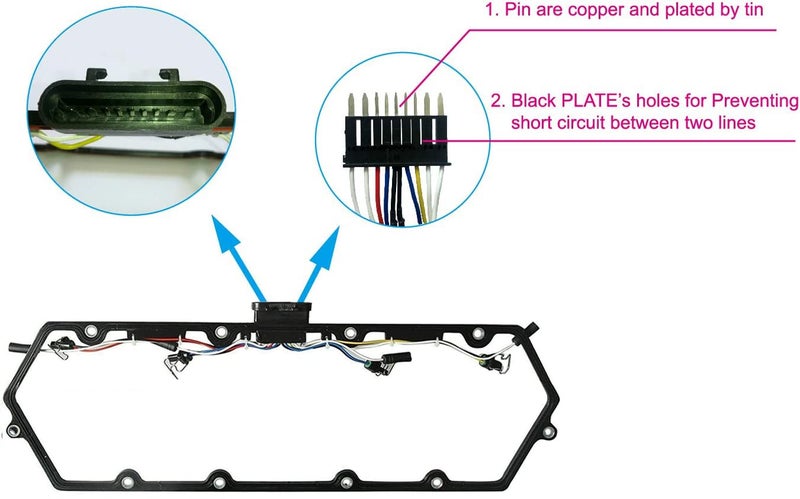 LIYAauto for 98-03 Powerstroke Diesel Valve Cover Gasket Set Ford Powerstroke 7.3L fits 98-03 Ford Truck (OEM:F81Z-6584-AA, F81Z-9D930-AB, 615-201) - Image 4